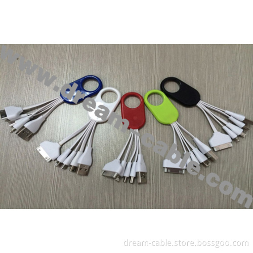 Portable Keychain 4 in 1 USB Charger Cable for Smartphone
